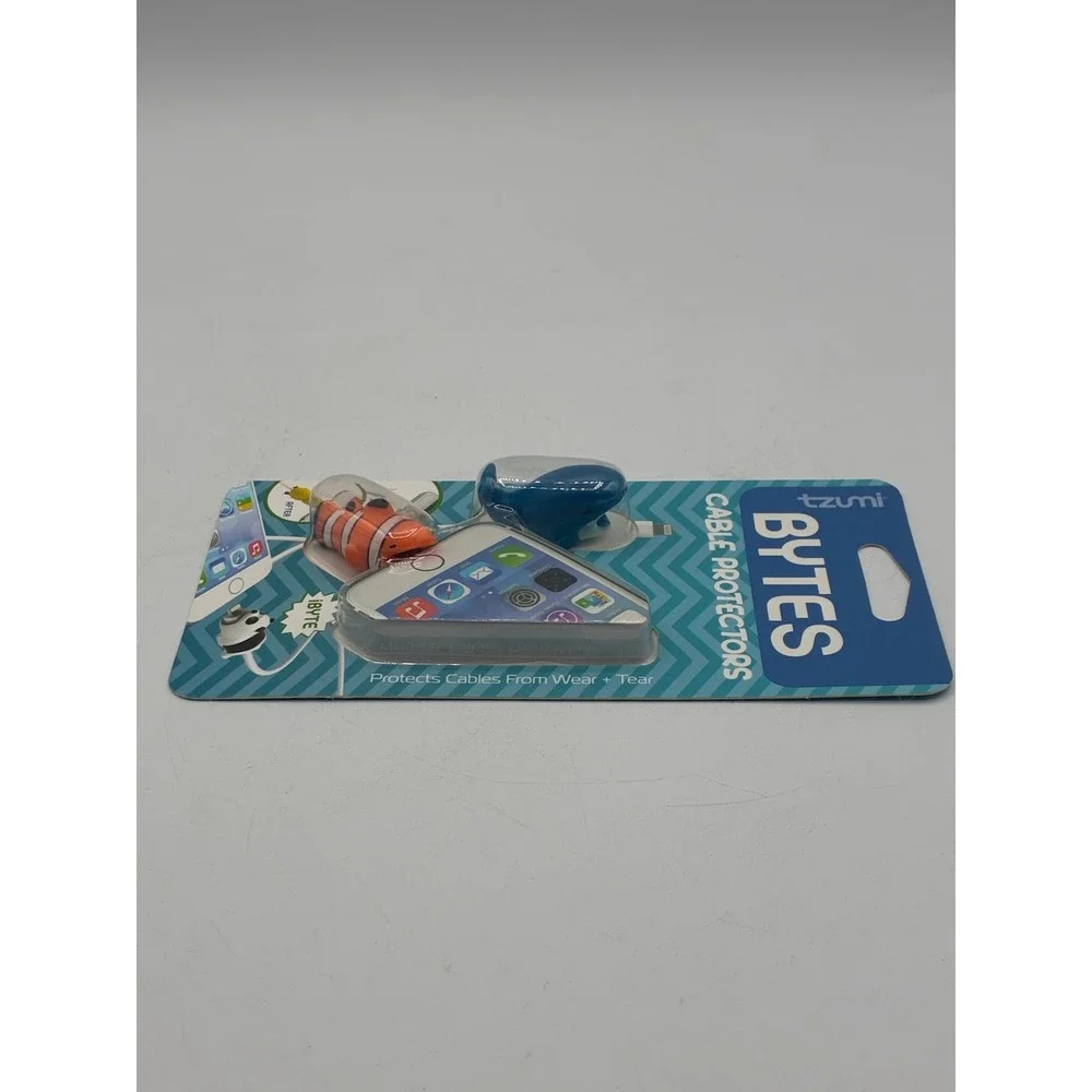 Tzumi Bytes Cable Protectors 2 Pack Whale & Clownfish iByte Item 6079 NEW